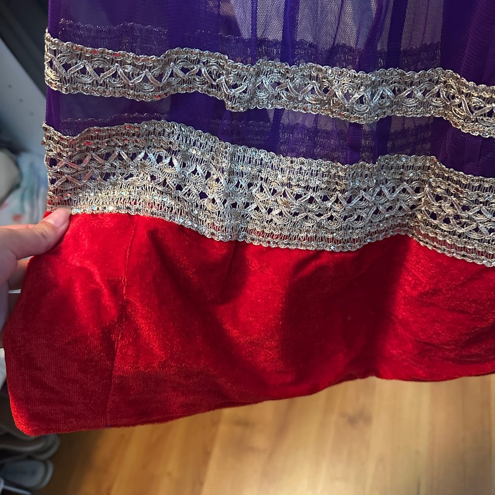 Ethnic Indian Wear Purple and Red Maxi Dress - Picture 4 of 15